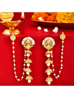 Voylla - Aradhana Roshini Long Drop Jhumka with Ear Chain