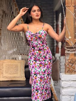 Tandul - Women Pink Floral Casual Dress