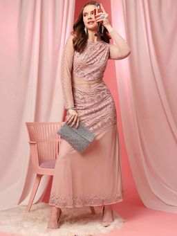 STREET 9 - Peach Embellished Maxi Dress
