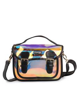 Hamster London - Women Black Solid/Plain Pu Sling Bag with Detachable