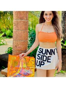 Hamster London - Women Orange Solid/Plain PU Tote Bag