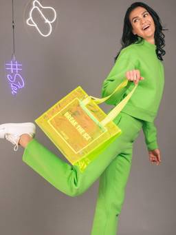 Hamster London - Women Green Solid/Plain PU Tote Bag