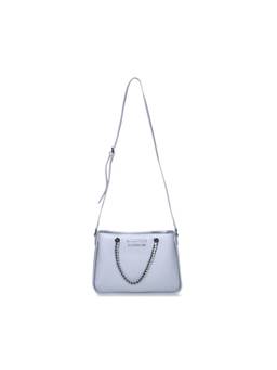 Hamster London - Women Silver Solid/Plain PU Tote Bag
