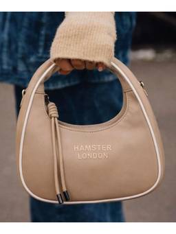 Hamster London - Women Beige Solid/Plain PU Handbag