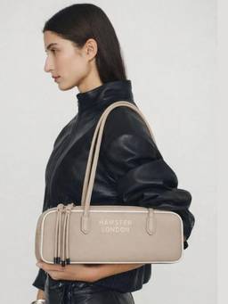 Hamster London - Women Beige Solid/Plain PU Hand Bag