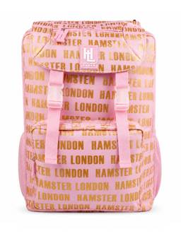 Hamster London - Women Pink Typography PU Backpack