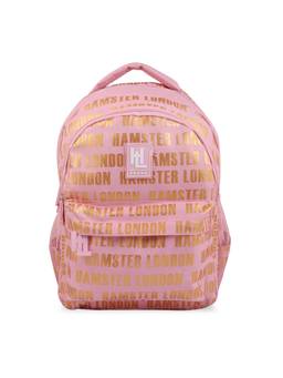 Hamster London - Women Pink Typography PU Backpack