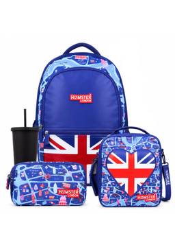 Hamster London - Women White Printed PU Bagpack, Sling Bag and Pouch with Sipper