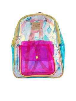 Hamster London - Women Aqua Solid/Plain PU Backpack