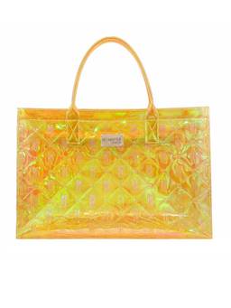 Hamster London - Women Gold Solid/Plain PU Tote Bag