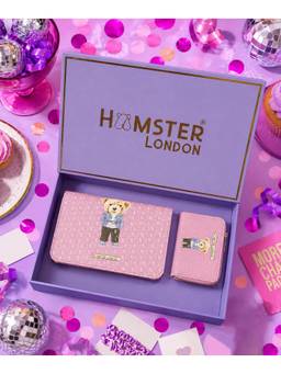Hamster London - Women Pink Printed PU Sling Bag with Wallet