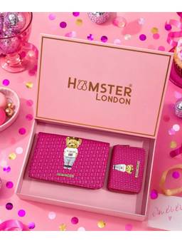 Hamster London - Women Pink Printed PU Sling Bag with Wallet
