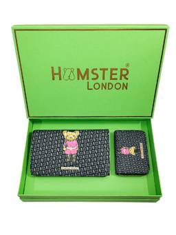 Hamster London - Women Black Printed PU Sling Bag with Wallet
