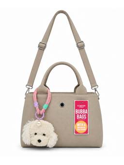 Hamster London - Women Beige Solid/Plain PU Handbag, Detachable Strap