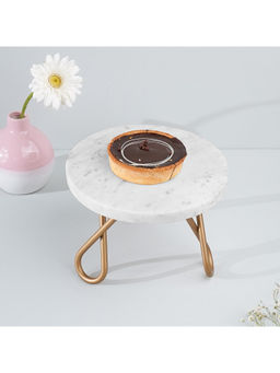 CASA DECOR - White Frost Golden Cake Stand