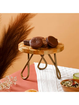 CASA DECOR - Neo Abstract 8-Inch Brown Cake Stand