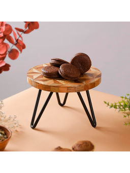 CASA DECOR - Geometrical 8-Inch Brown Cake Stand