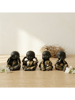 eCraftIndia - Set of 4 Baby Buddha Monk Idols (Pack of 4)