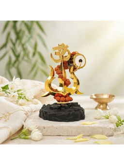 eCraftIndia - Trishul Damroo Idol with Rudraksha for Car Dashboard Home Decor Gift