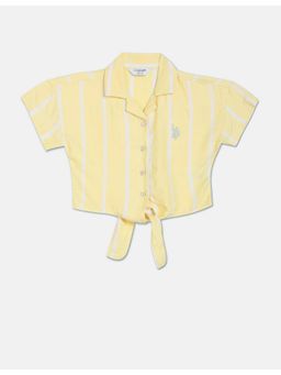 U.S. POLO ASSN. - Vertical Stripe Notch Collar Top