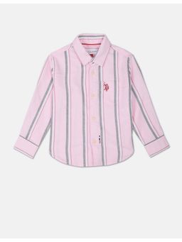 U.S. POLO ASSN. - Pink Vertical Stripe Oxford Shirt
