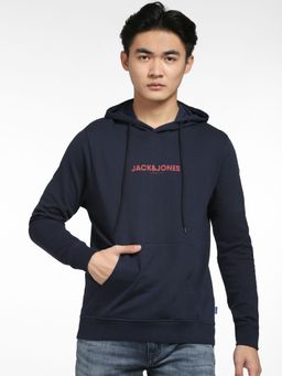 Jack & Jones - Navy Blue Hooded Sweatshirt