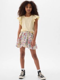 GAP - Beige Cotton Floral Casual Skort