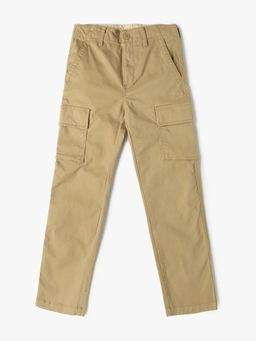 GAP - Khaki Cotton Blend Solid Casual Trouser