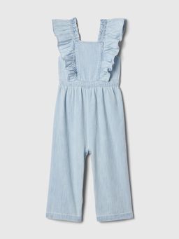 GAP - Blue Cotton Solid Casual Jumpsuit