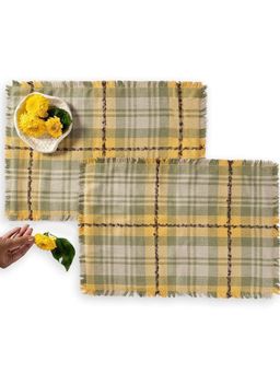 ONSETHOMES - Checkered Table Mats Foliage-Set Of 2
