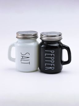 The Better Home - 5 Salt and Pepper Shaker White Black Pack of 2 Shaker Glass