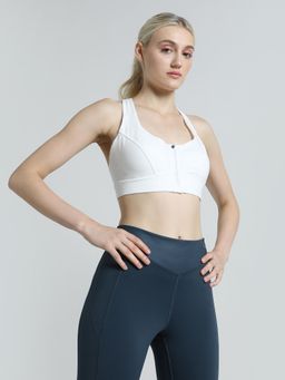 Puma - Womens White Solid Sports Bra