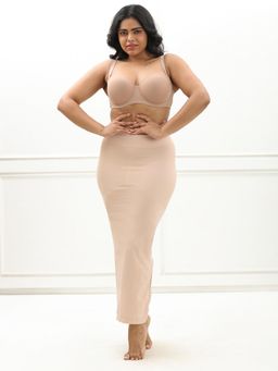 Underneat - Women’s Seamless Tummy & Thigh Shaping Breathable Saree Shapewear - Beige