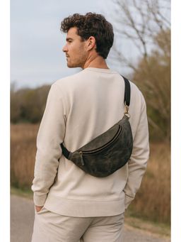 Celtic - Unisex Full-Grain Leather Waist Bag-Grey