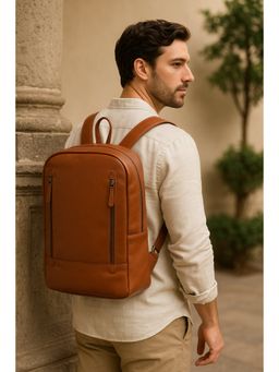Celtic - Unisex Full-Grain Leather Laptop Backpack -Brown