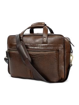 Celtic - Unisex Leather Brown Messenger Bag with Detachable Strap-Brown