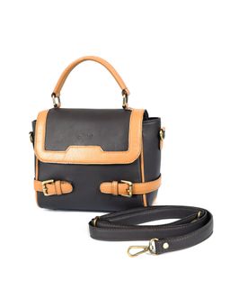 Celtic - Premium Brown Top Handle HandBag with Detachable Strap-Brown