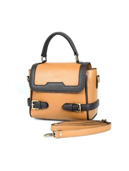 Celtic - Premium Tan Top Handle HandBag with Detachable Strap-Tan