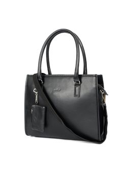 Celtic - Premium Leather Office Tote Bag with Detachable Strap-Black