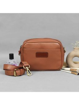 Celtic - Unisex Export Leather Compact Crossbody Bag-Beige