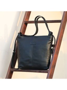 Celtic - Unisex Leather Crossbody Tote Bag-Black