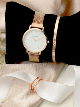 Joker and Witch - Joker & Witch White Stainless Steel Watch and Bracelet With Ring (Set of 3)