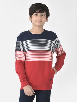 CRIMSOUNE CLUB - Boys Red Stripe Sweatshirt