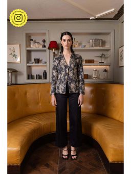 Sage By Mala - Jade Garden Black Blazer with Pant (Set of 2)