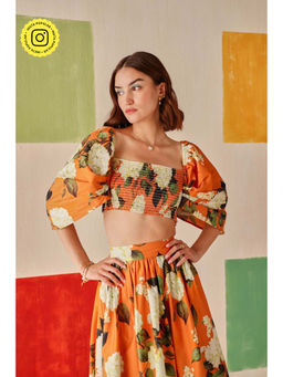 Sage By Mala - Solara Orange Crop Top For Women