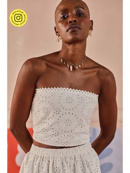 Sage By Mala - Vivea White Crop Top For Women