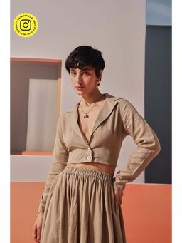 Sage By Mala - Liora Beige Crop Top For Women