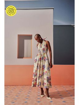 Sage By Mala - White Bloom Midi Dress