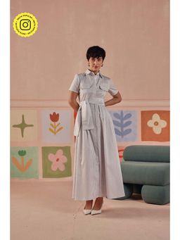 Sage By Mala - Blue Harper Maxi Dress with Belt
