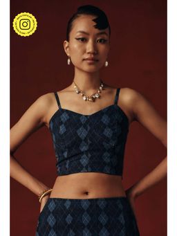 Sage By Mala - Arlequin Blue Crop Top